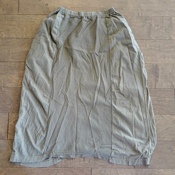 Plantation by Issey Miyake Paneled Pull On Midi Skirt Green Womens Size Medium - Picture 6 of 10